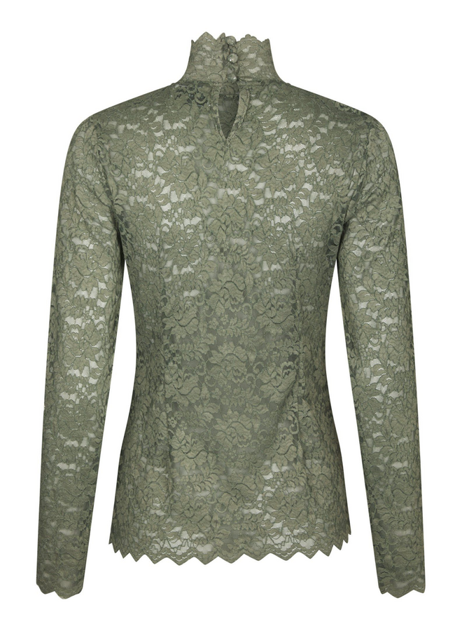 Neo Noir Liza Laceflower Blouse Cold Army