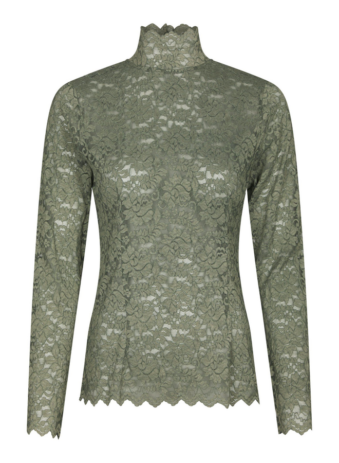 Neo Noir Liza Laceflower Blouse Cold Army