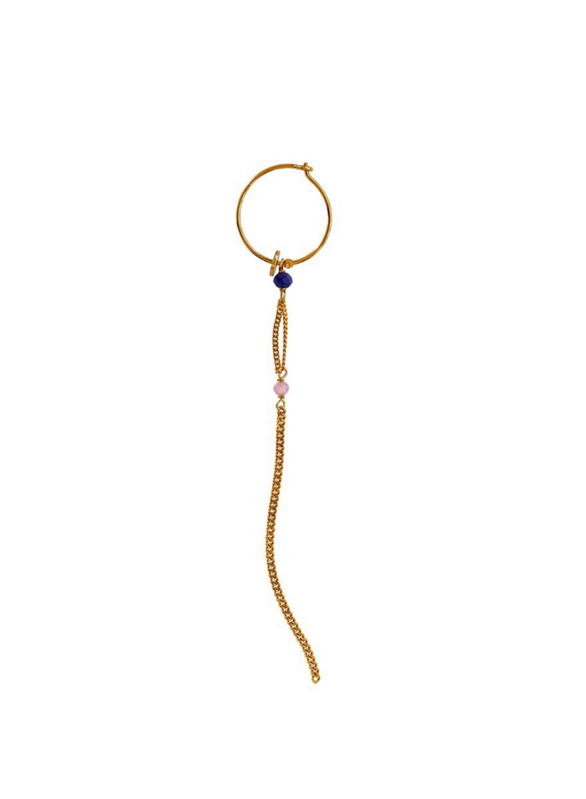 Stine A Miss Paris Hoop Earring with Long Chain - Montmartre - per stuk
