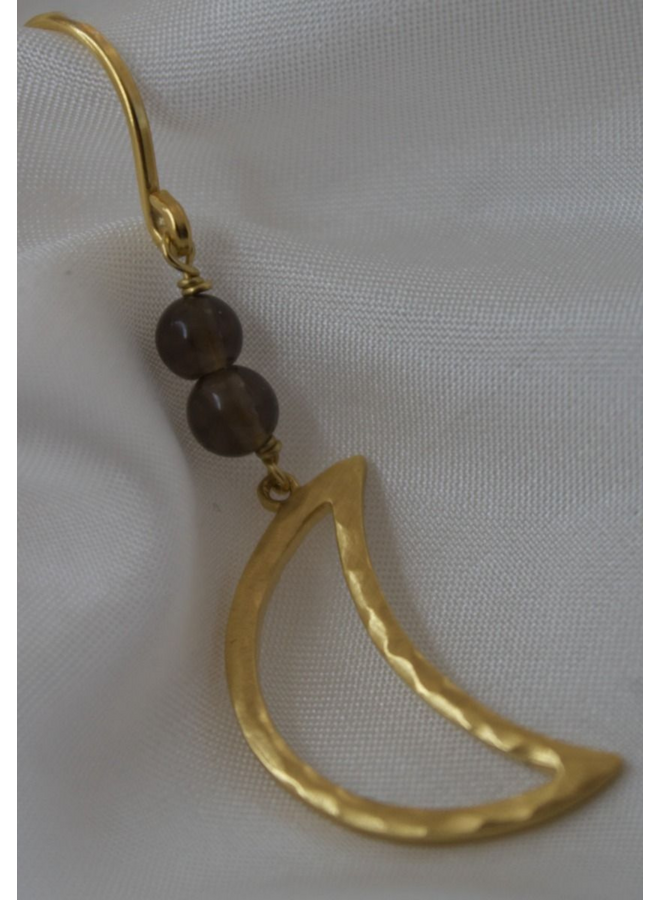 Stine A Bella Moon Earring Mocha - per stuk