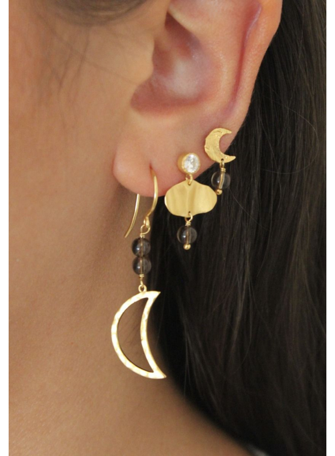 Stine A Bella Moon Earring Mocha - per stuk