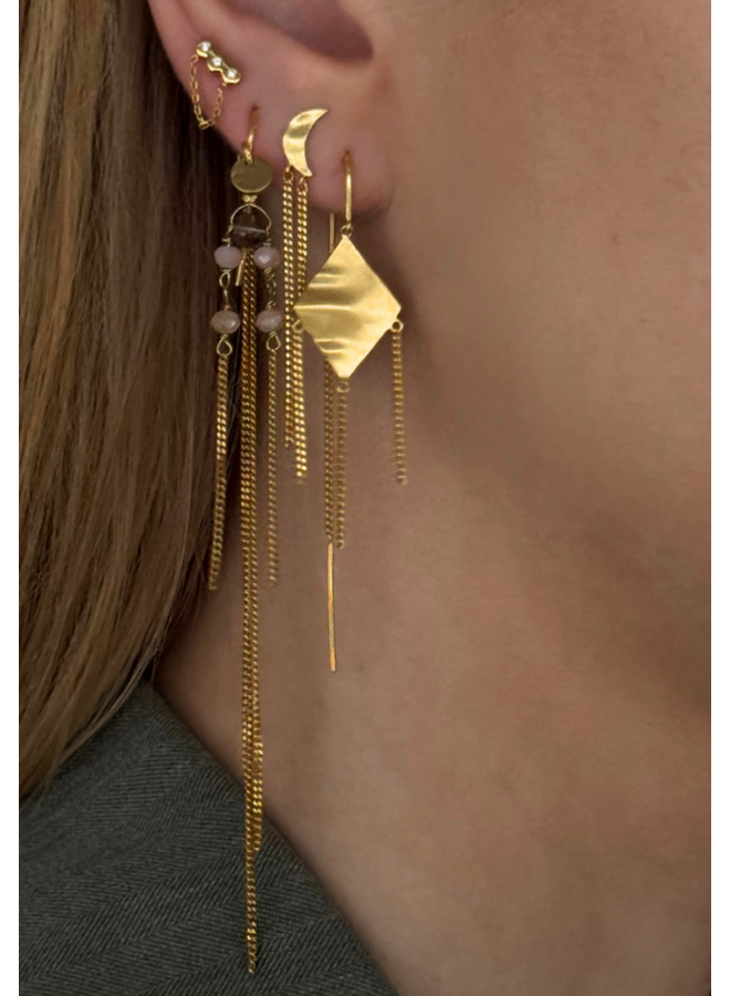 Stine A Windy Viola with Chains Earring - per stuk