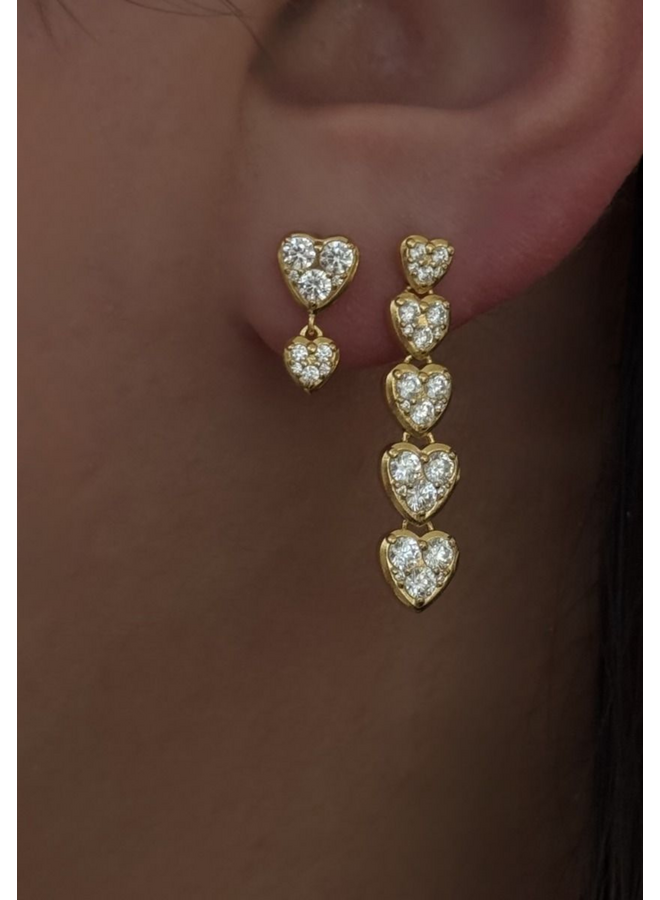 Stine A J'adore Two Petit Hearts Earring - per stuk