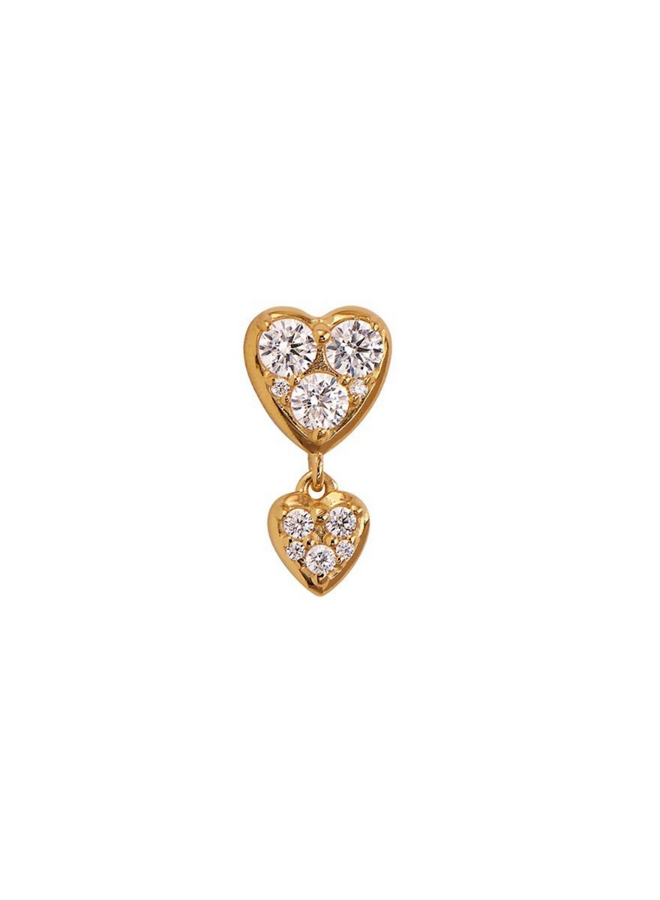 Stine A J'adore Two Petit Hearts Earring - per stuk