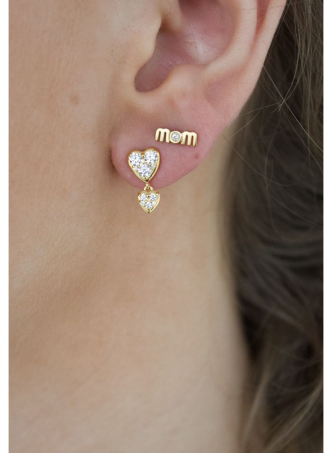Stine A J'adore Two Petit Hearts Earring - per stuk