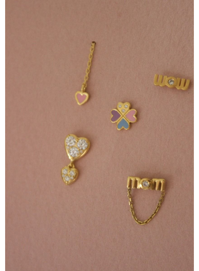 Stine A J'adore Two Petit Hearts Earring - per stuk