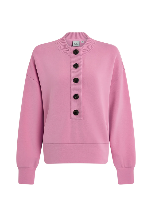Varley Reena Button Front Sweat Moonlite Mauve
