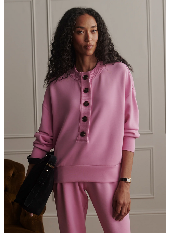 Varley Reena Button Front Sweat Moonlite Mauve