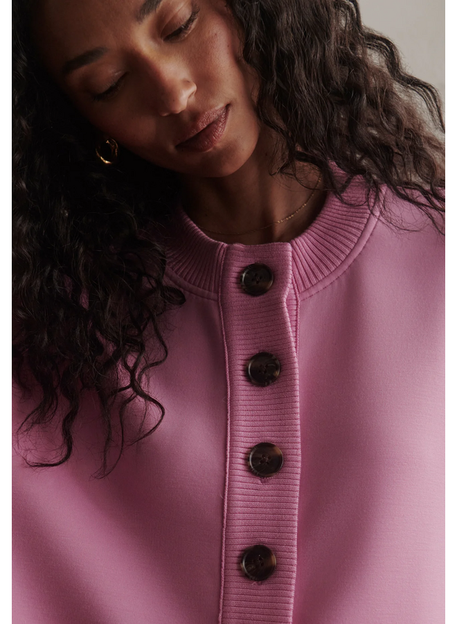 Varley Reena Button Front Sweat Moonlite Mauve