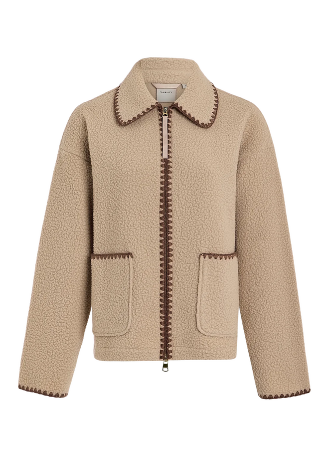 Varley Ruiko Zip Through Fleece Light Taupe