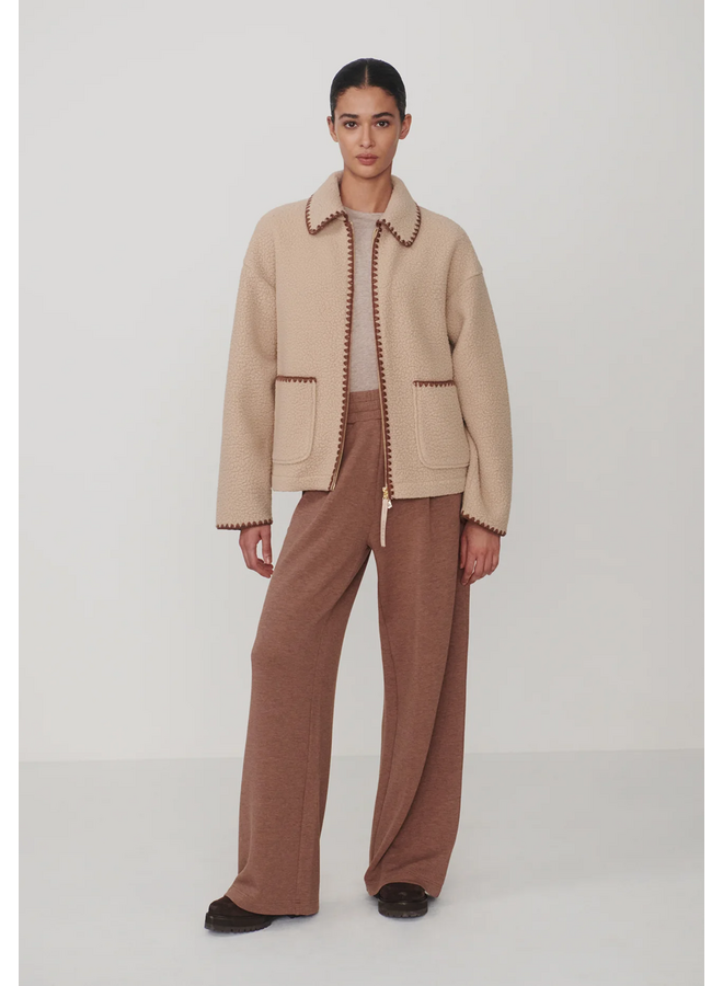 Varley Ruiko Zip Through Fleece Light Taupe