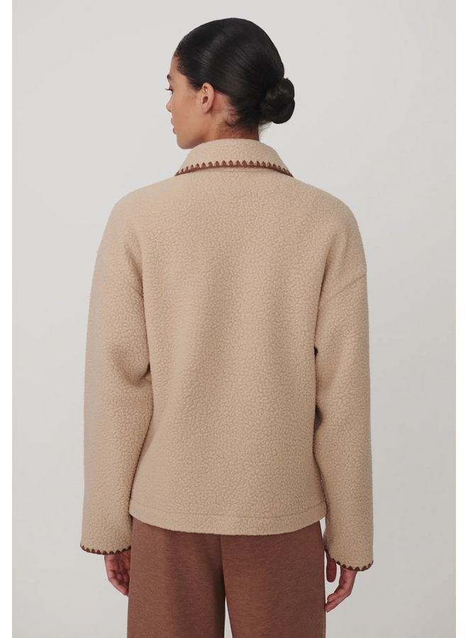 Varley Ruiko Zip Through Fleece Light Taupe
