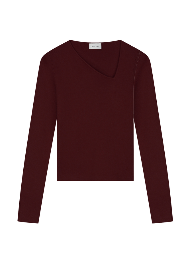 Avec Elan Maya Longsleeve Top Zinfandel Mahogany