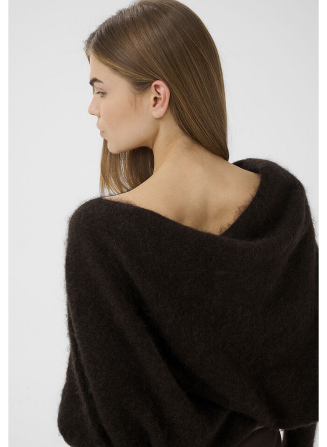 Gestuz Debbie Drape Pullover Ganache Melange