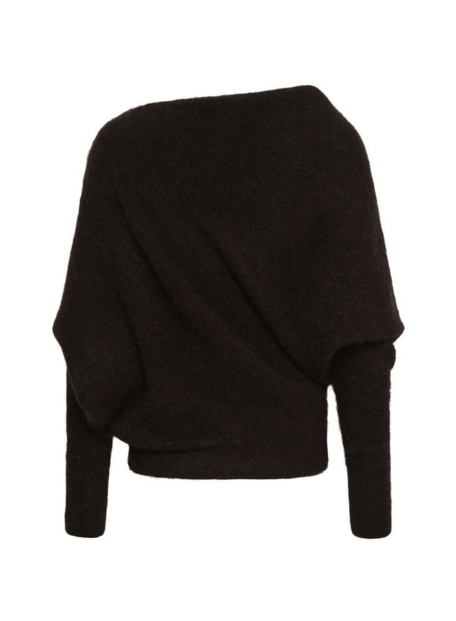 Gestuz Debbie Drape Pullover Ganache Melange