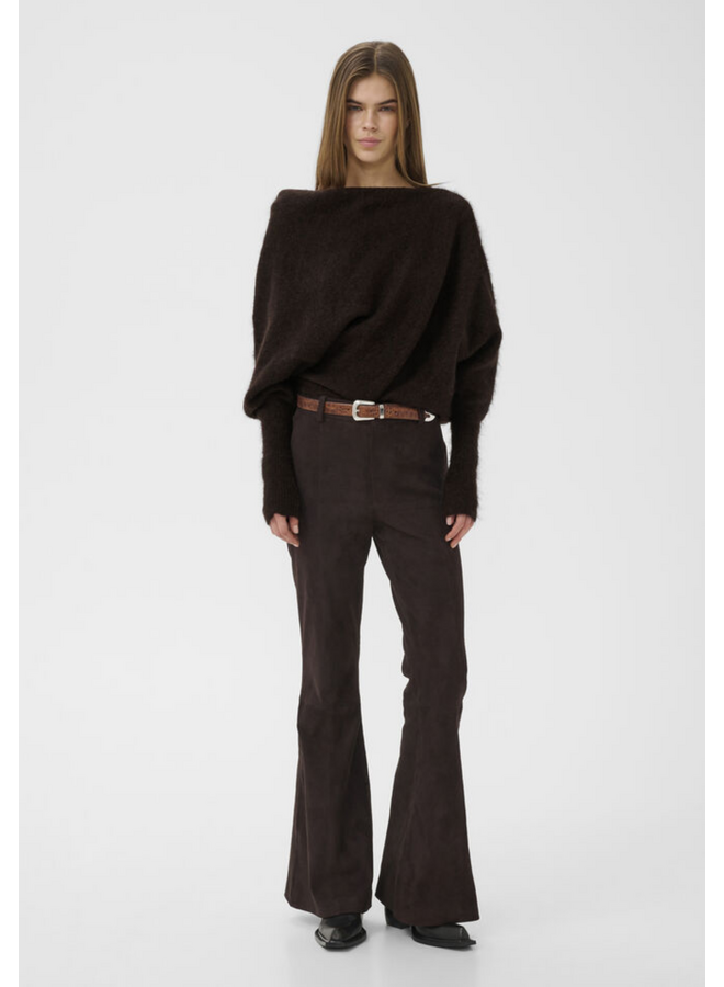 Gestuz Debbie Drape Pullover Ganache Melange