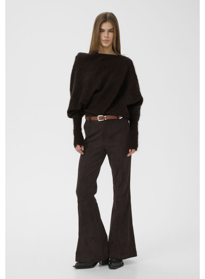 Gestuz Debbie Drape Pullover Ganache Melange