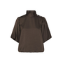 Neo Noir Parisa Heavy Sateen Blouse Dark Brown