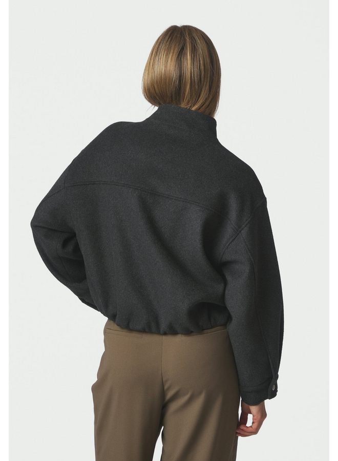 Neo Noir Florine Wool Bomber Jacket Antracit