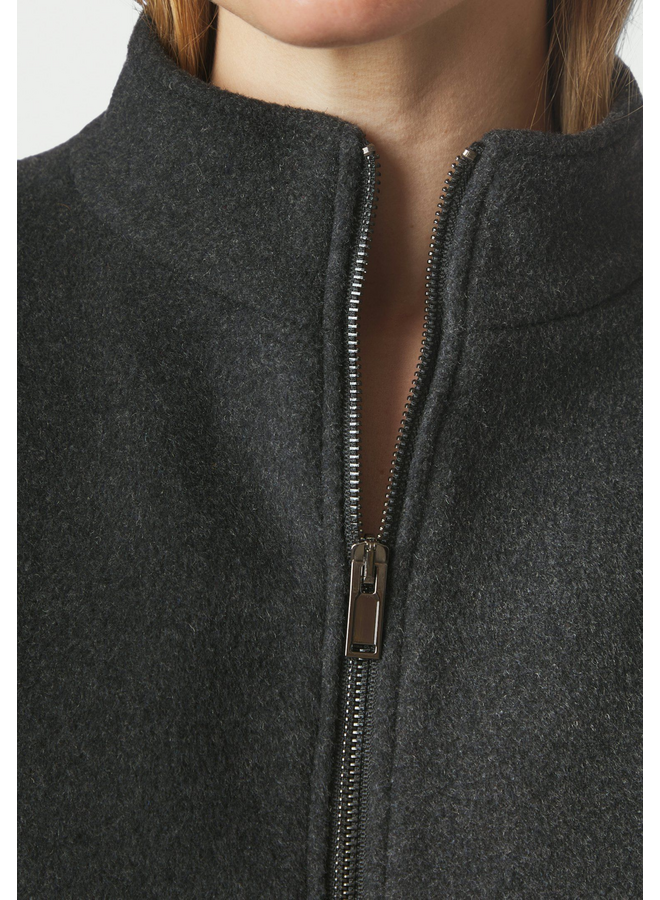 Neo Noir Florine Wool Bomber Jacket Antracit