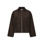 Neo Noir Titan Faux Suede Leather Jacket Dark Brown