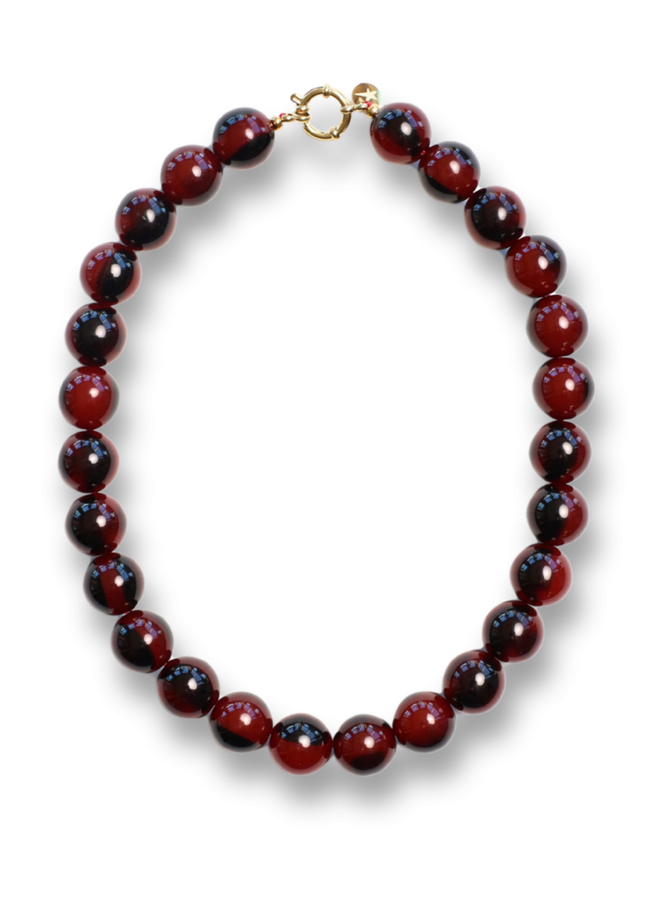 Bonnie Studios Wilma Burgundy Marble Necklace