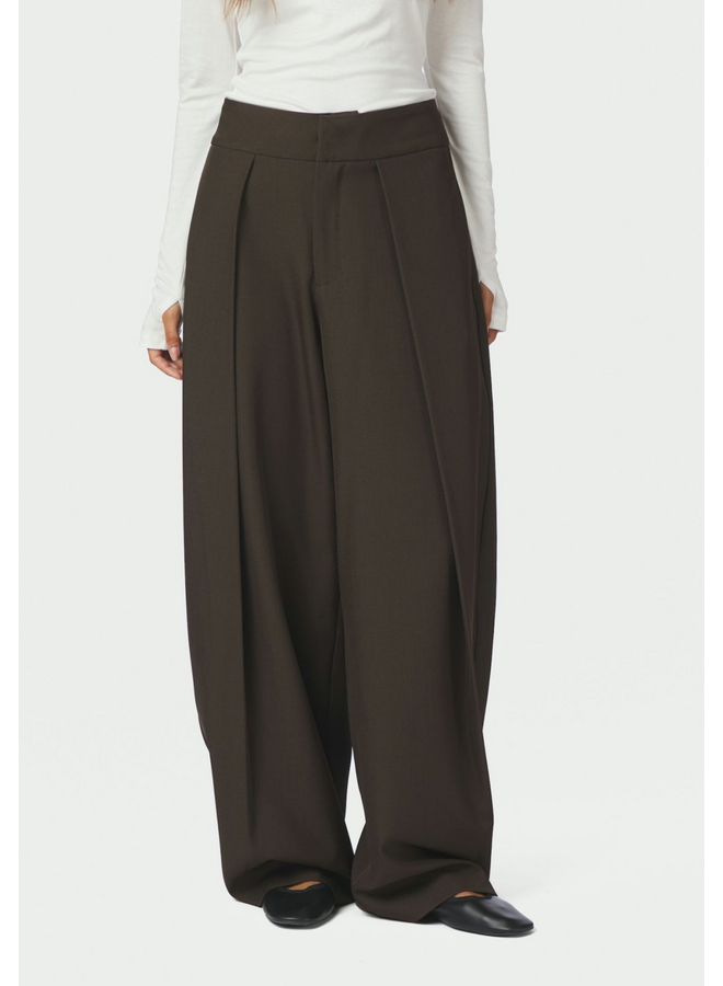 Neo Noir Lucille Structure Pants Dark Brown