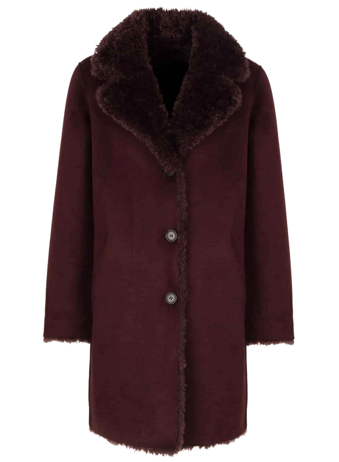 Giacomo Teddy Coat Cherrywood