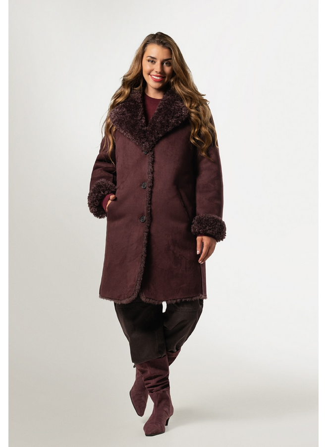 Giacomo Teddy Coat Cherrywood
