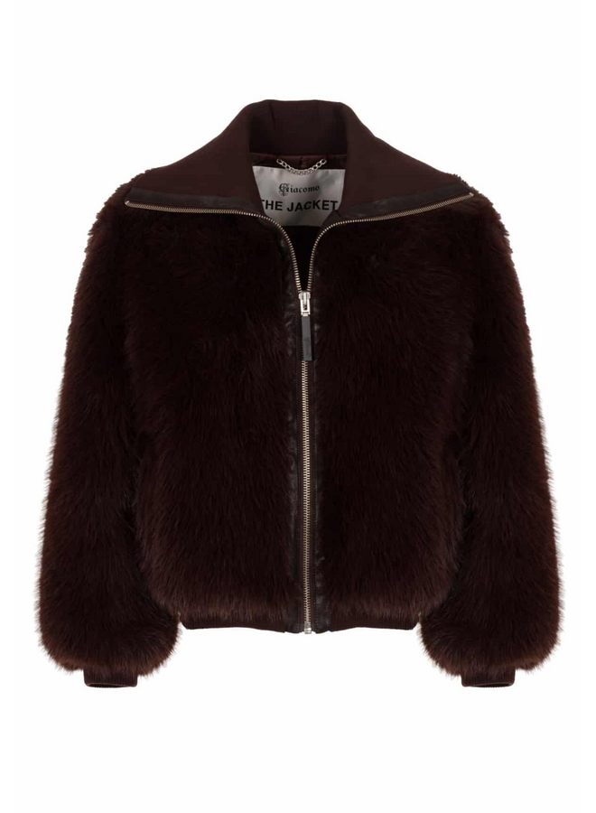 Giacomo Fur Jacket Chocolate Plum