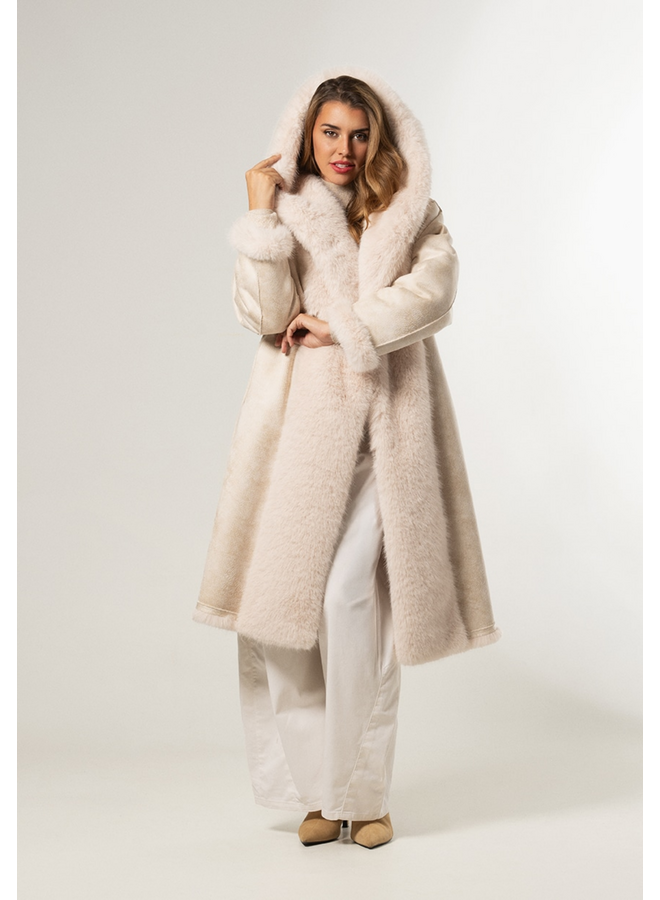 Giacomo Fur Coat Moon Beam