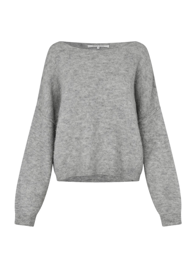 Second Female Pollenza Knit Pullover Light Grey Melange