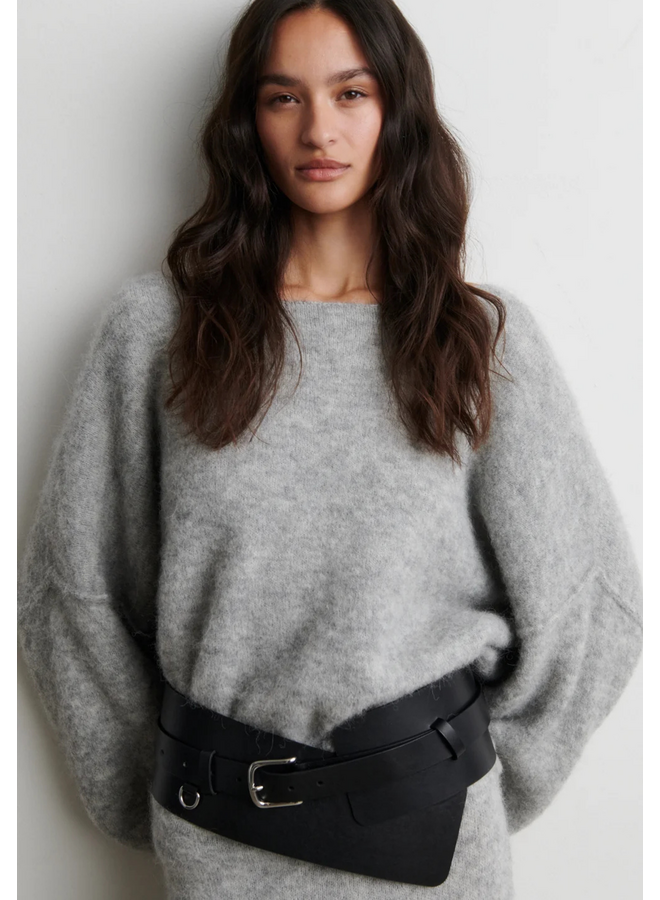 Second Female Pollenza Knit Pullover Light Grey Melange