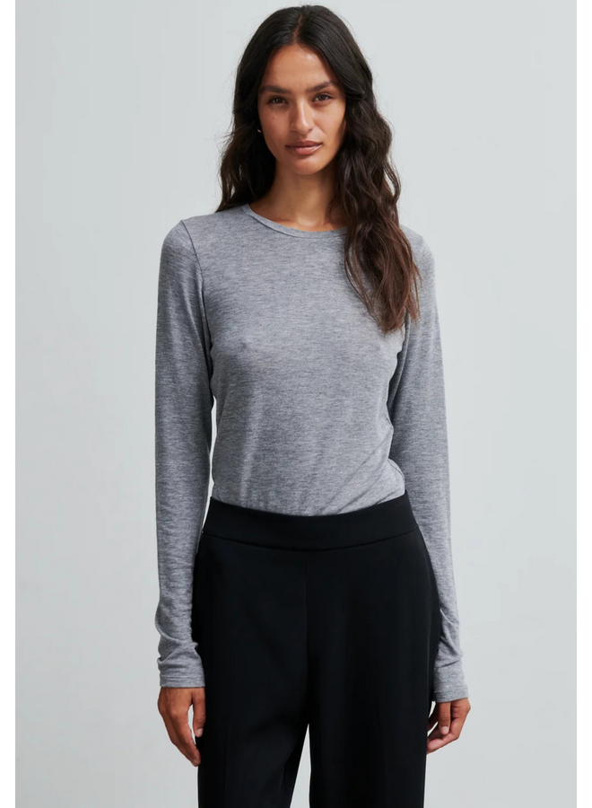 Second Female Matima O-Neck Tee Grey Melange