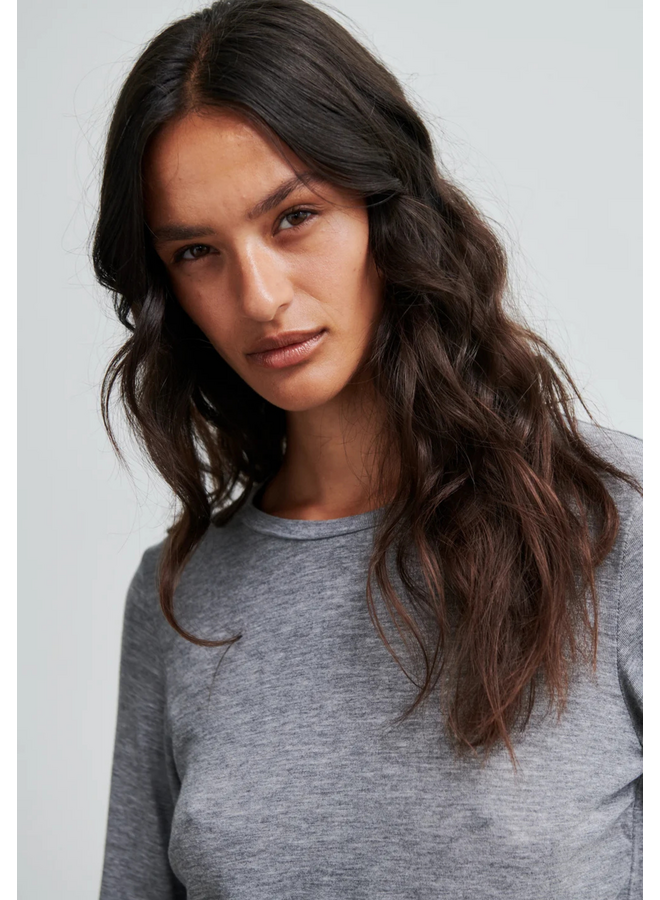 Second Female Matima O-Neck Tee Grey Melange