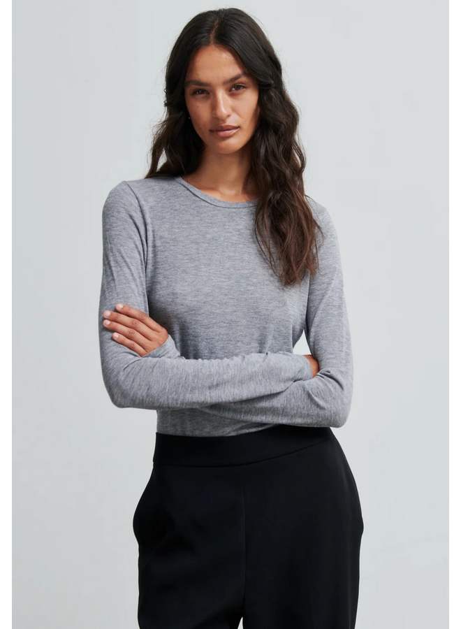 Second Female Matima O-Neck Tee Grey Melange