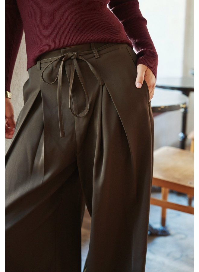 Neo Noir Eddina Woven Pants Dark Brown