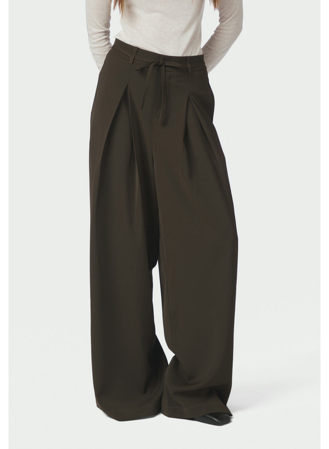 Neo Noir Eddina Woven Pants Dark Brown