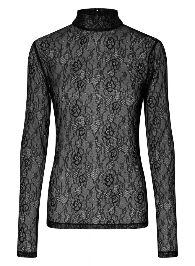 Second Female Luria Longsleeve Lace Tee Black