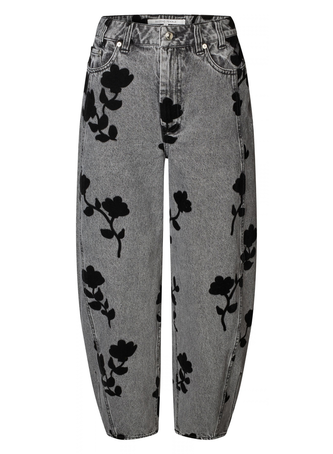 Second Female Lawrissa Denim Barrel Jeans Denim Grey