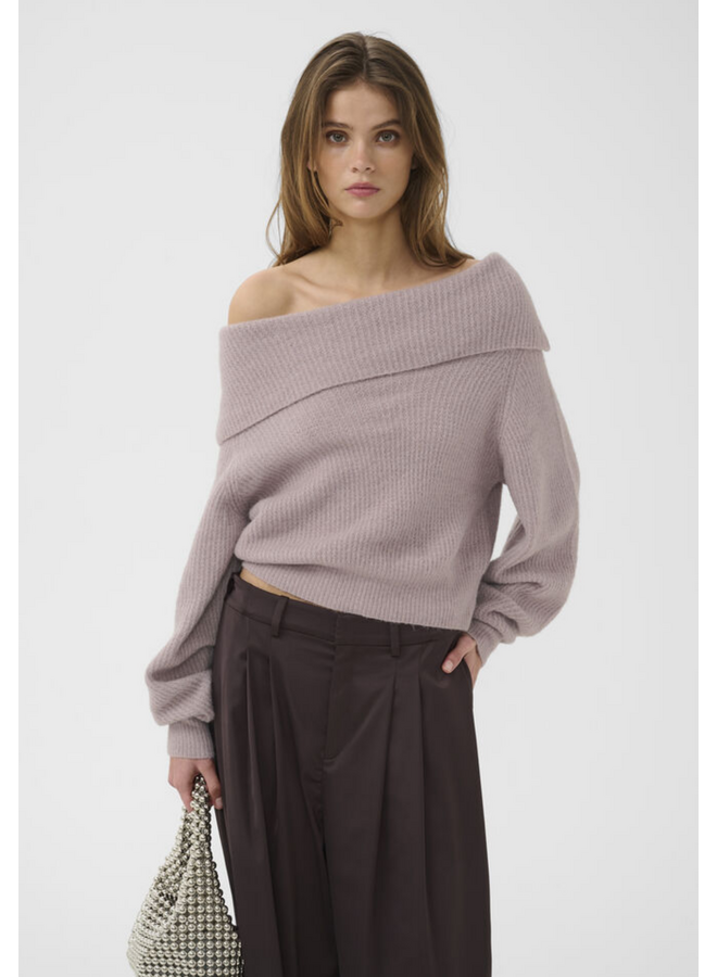 Gestuz Alpha Off Shoulder Pullover Quail Melange