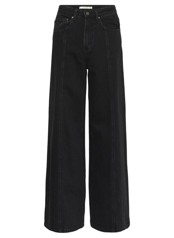 Gestuz Nanetta HW Wide Jeans Dark Grey Washed