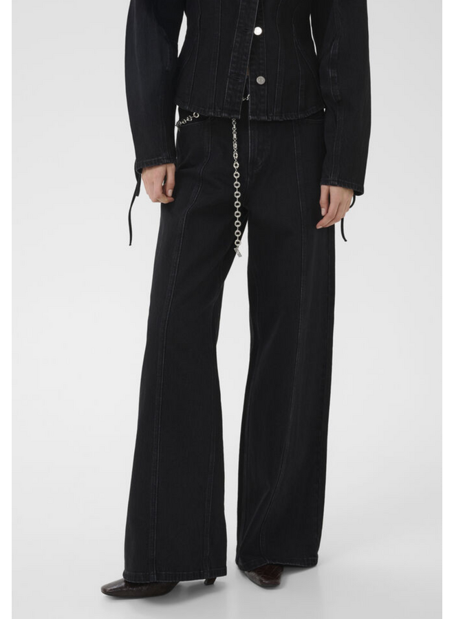 Gestuz Nanetta HW Wide Jeans Dark Grey Washed