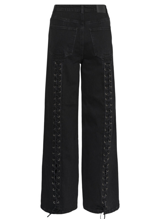 Gestuz Nanetta HW Wide Jeans Dark Grey Washed