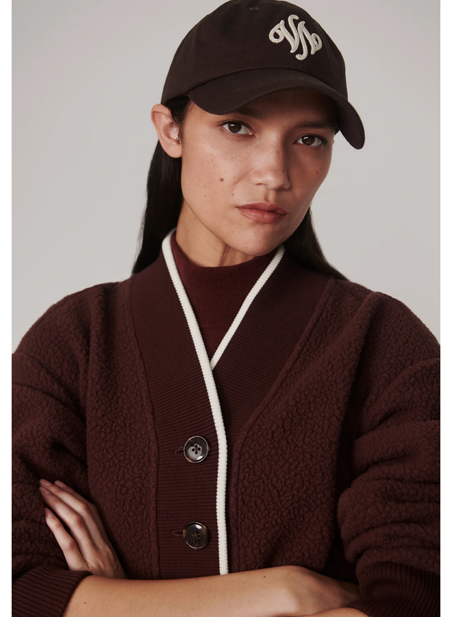 Varley Brenna Button Neck Fleece Deep Mahogany
