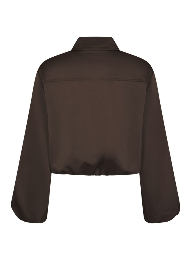 Neo Noir Denielle Heavy Sateen Jacket Dark Brown