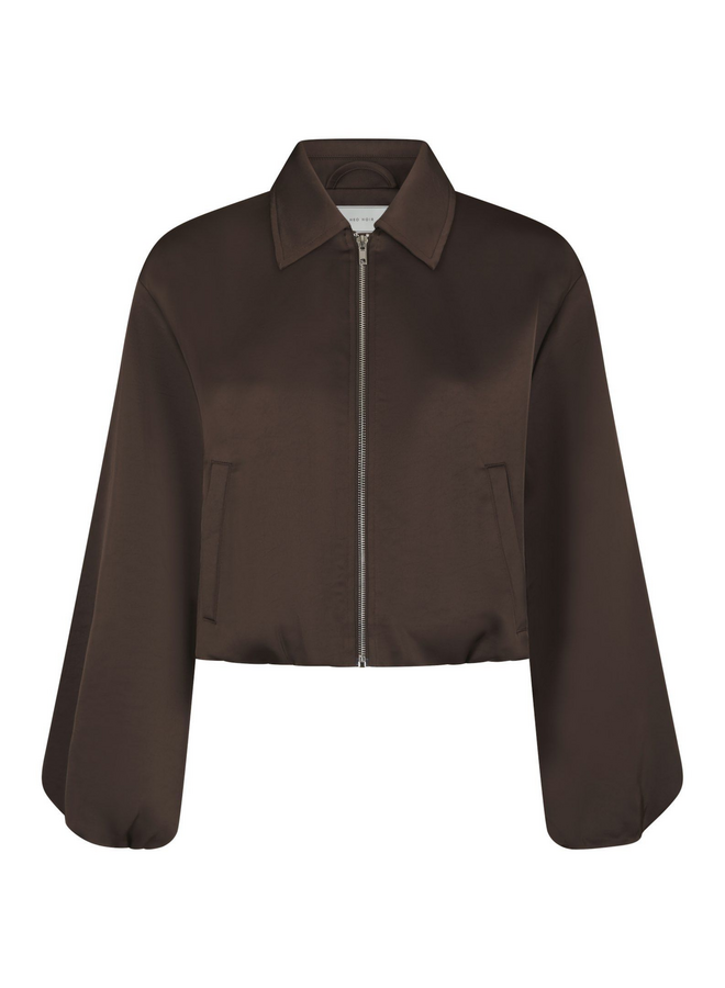 Neo Noir Denielle Heavy Sateen Jacket Dark Brown