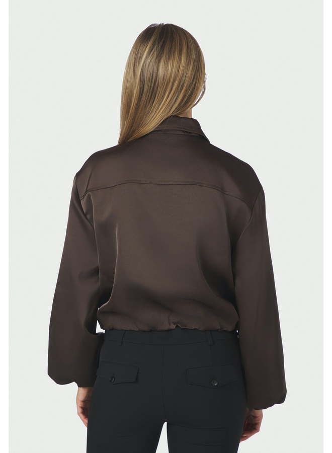 Neo Noir Denielle Heavy Sateen Jacket Dark Brown