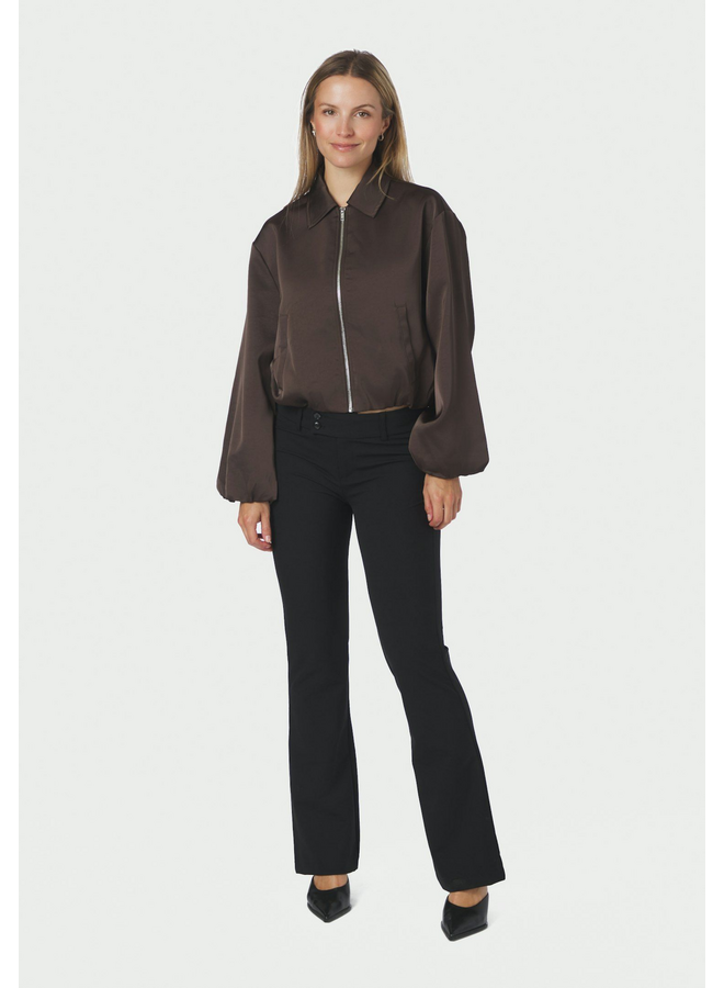 Neo Noir Denielle Heavy Sateen Jacket Dark Brown