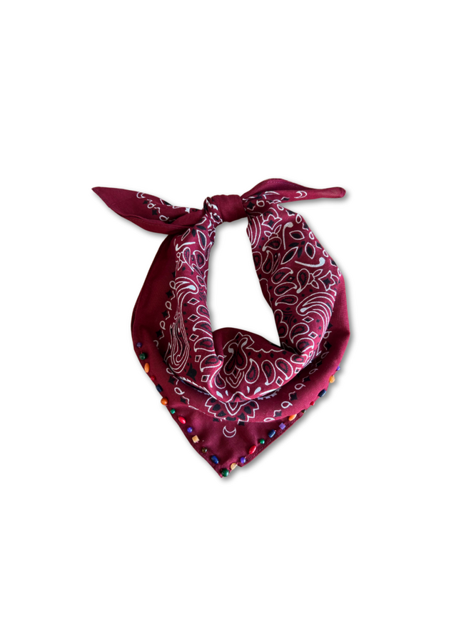 Bonnie Studios Bead Scarf Burgundy
